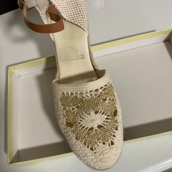 COPY - Wedge, Cream, ankle strap, summer shoes - Picture 3 of 7